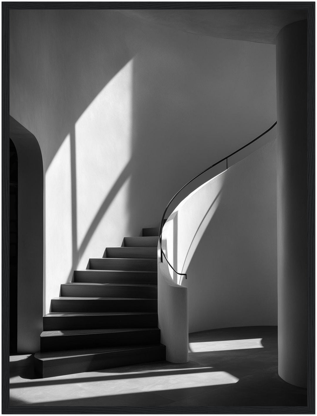 Treppe Poster schwarz weiß – mattes Kunstdruck-Papier – Ansicht 5