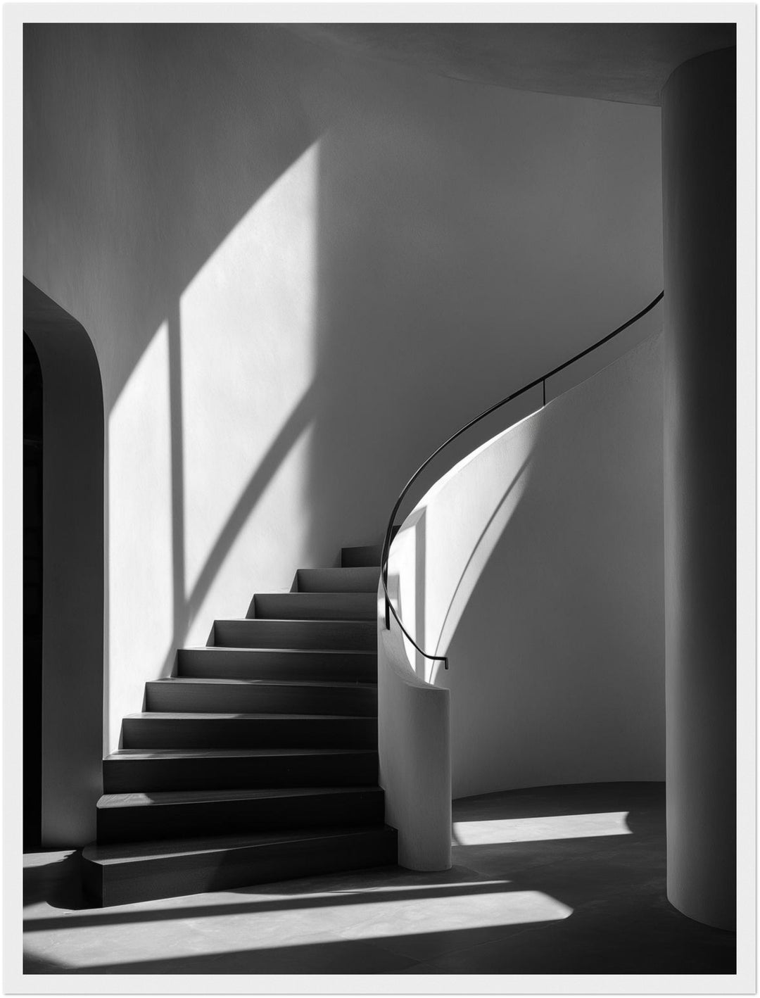 Treppe Poster schwarz weiß – mattes Kunstdruck-Papier – Ansicht 6