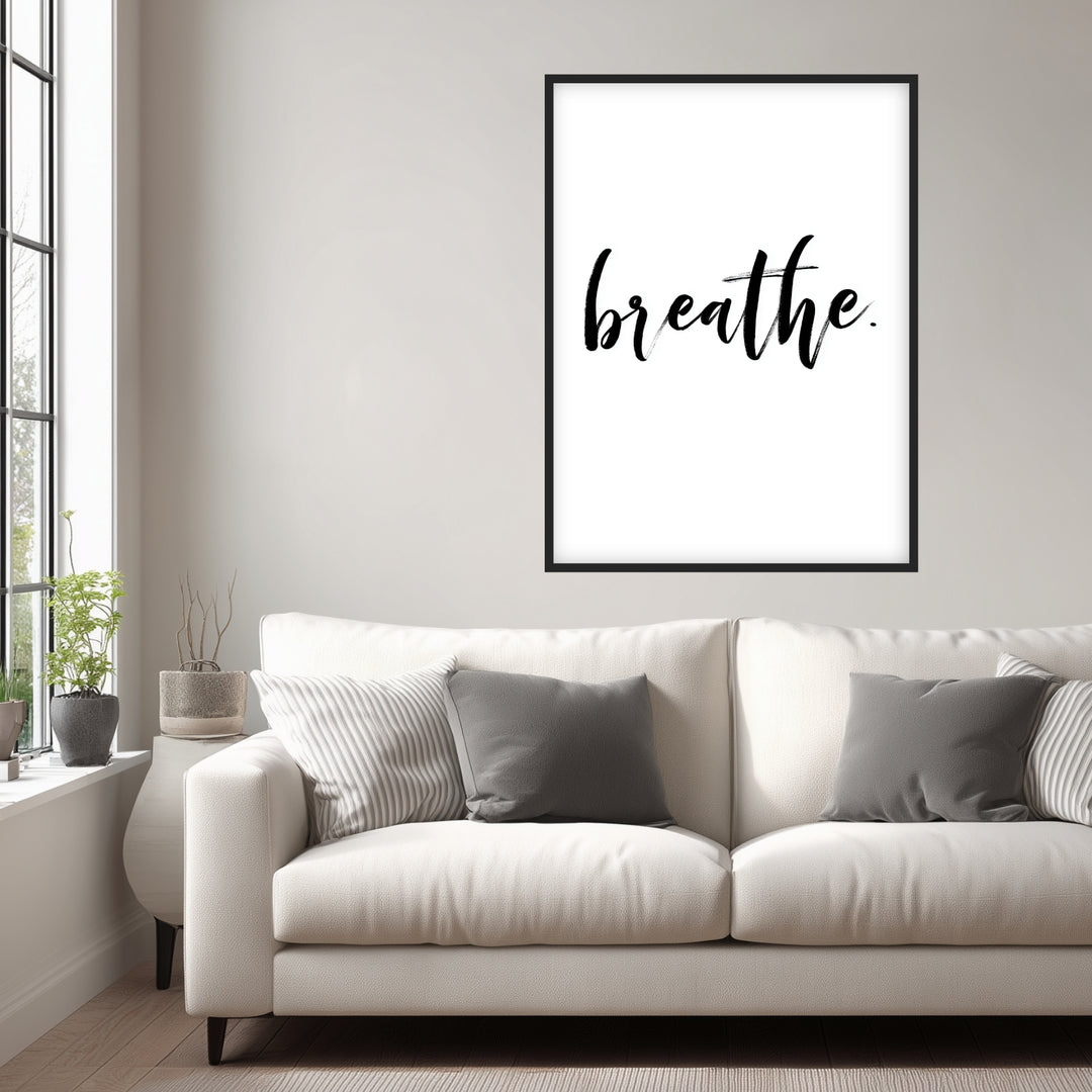 Typografie breathe Poster abstrakt – mattes Kunstdruck-Papier – Ansicht 3