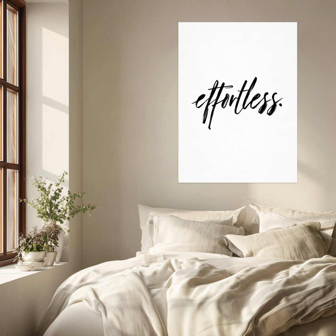 Typografie effortless Leinwandbild abstrakt – Leinwand auf Holzrahmen – Ansicht 3