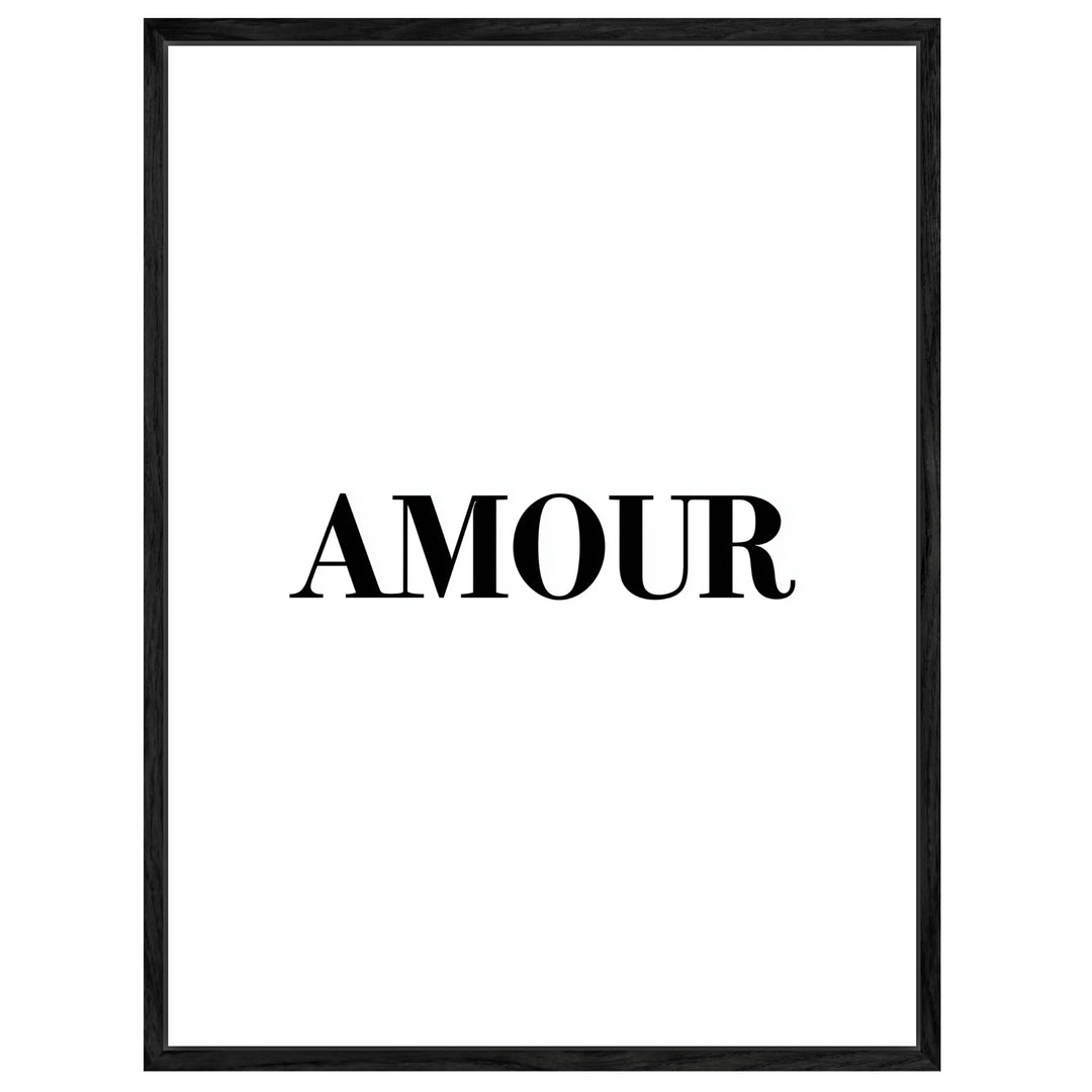 Typografie AMOUR Leinwandbild abstrakt – Leinwand auf Holzrahmen – Ansicht 4