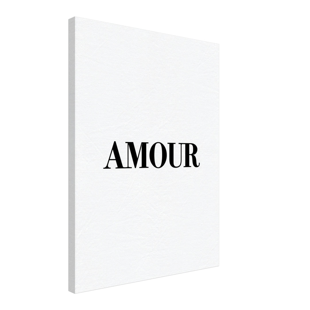 Typografie AMOUR Leinwandbild abstrakt – Leinwand auf Holzrahmen – Ansicht 2