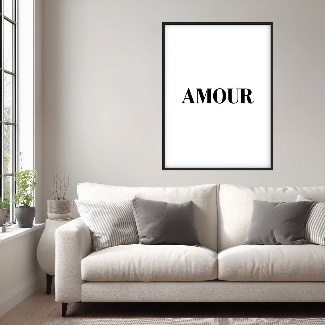 Typografie AMOUR Poster abstrakt – mattes Kunstdruck-Papier – Ansicht 3