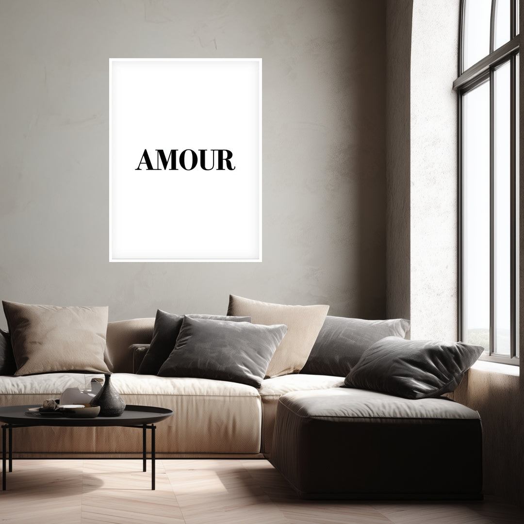 Typografie AMOUR Poster abstrakt – mattes Kunstdruck-Papier – Ansicht 4