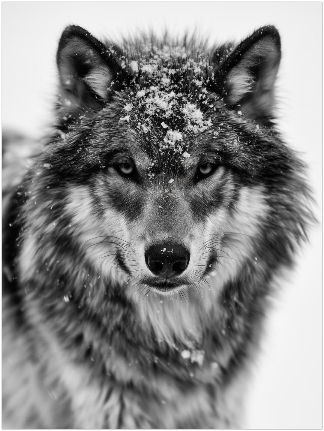 Wolf im Schneetreiben Leinwandbild – Ohne Rahmen – Produktfoto