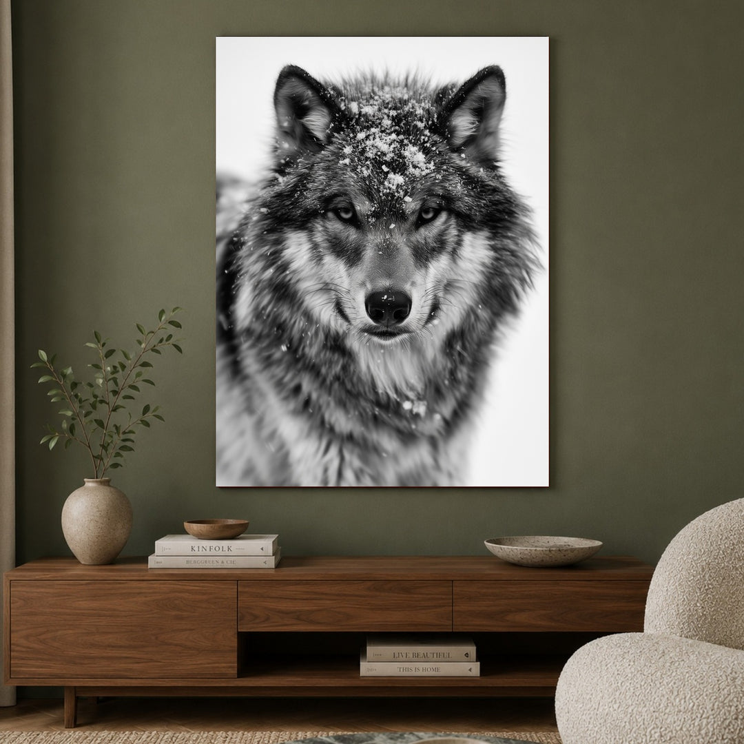 Wolf im Schneetreiben Poster – Ohne Rahmen – Produktfoto