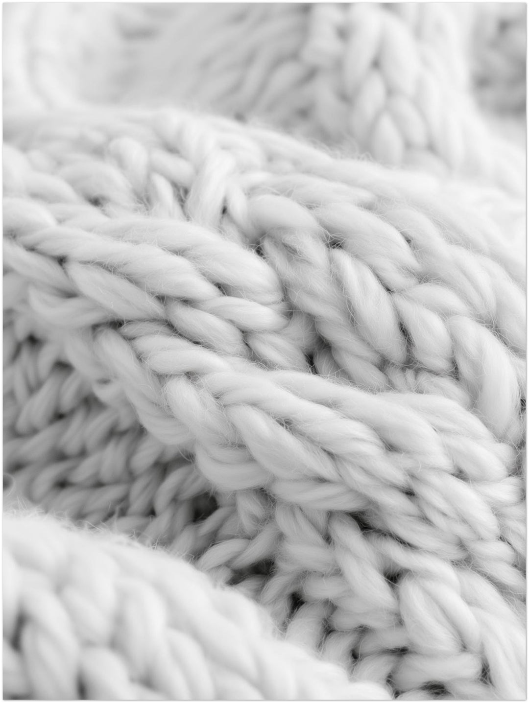 Strickmuster in weiß Leinwandbild – Ohne Rahmen – Produktfoto