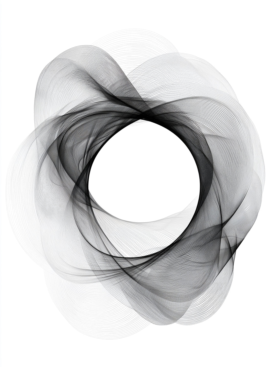 Kreis schwarz weiß – Wandkunst