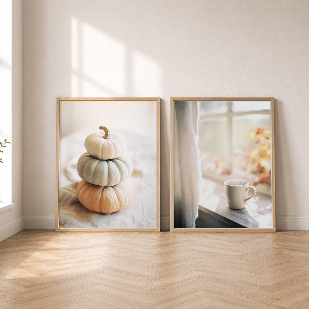 Set-Ansicht: Kürbis & Morgenkaffee 2er Poster Set