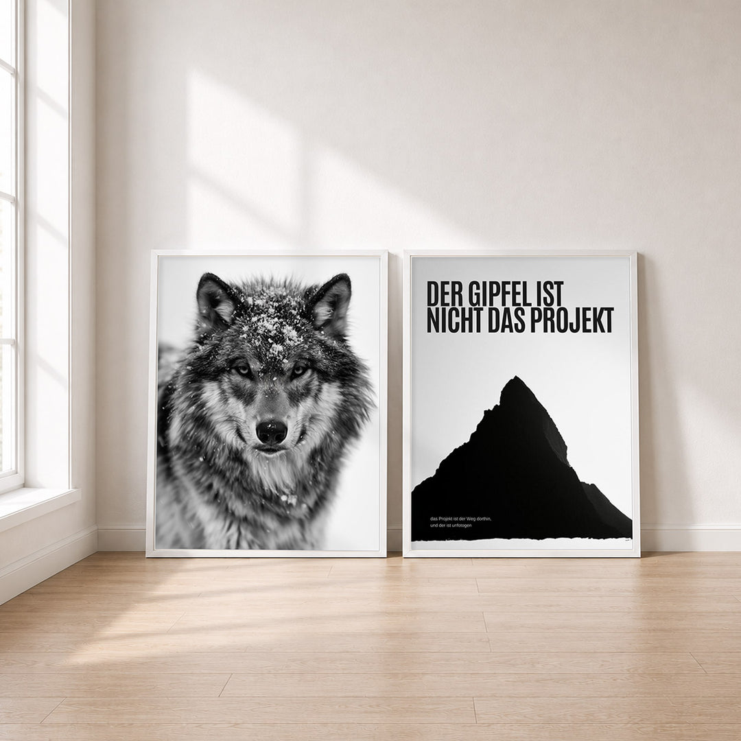 Set-Ansicht: Wolf & Berge 2er Poster Set
