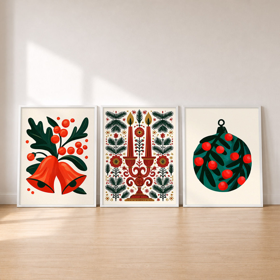 Set-Ansicht: Weihnachtskugeln 3er Set Poster