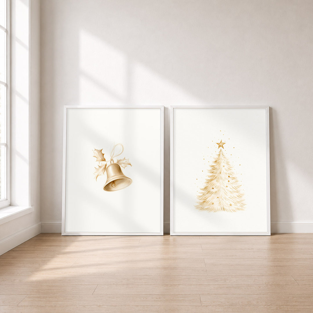Set-Ansicht: Goldene Weihnacht 2er Poster Set