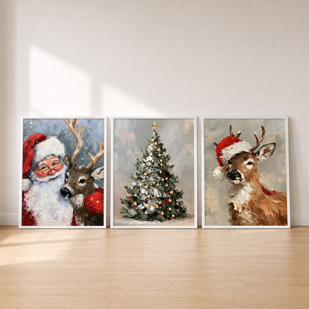 Set-Ansicht: Vintage Weihnachten 3er Set Poster