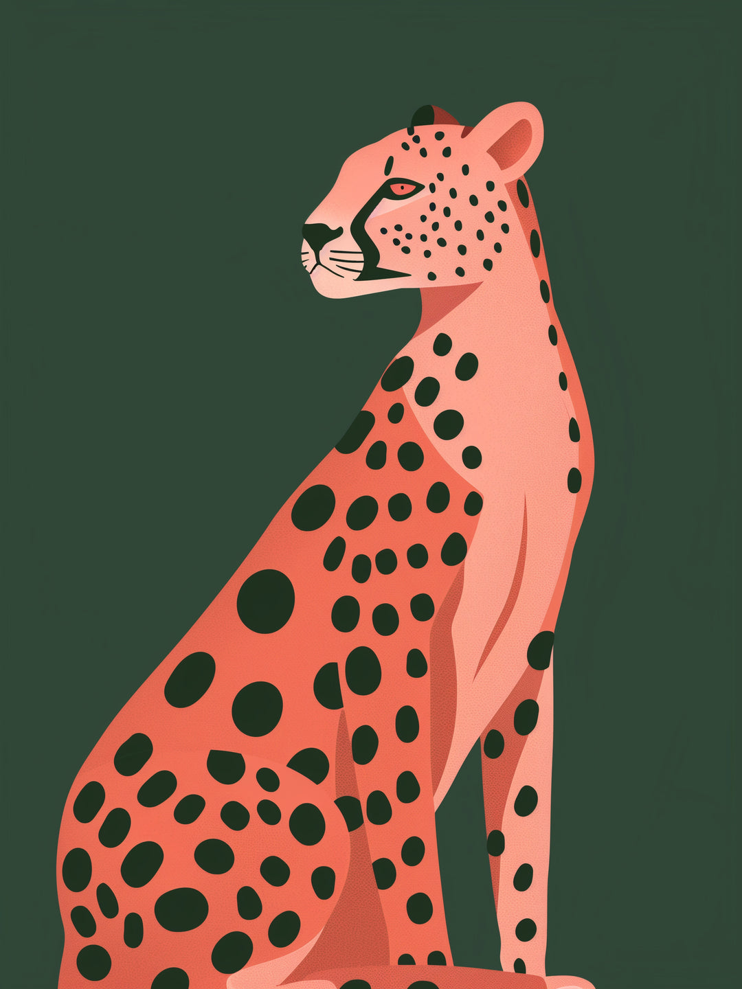 Sitzender Gepard Illustration  – Wandkunst