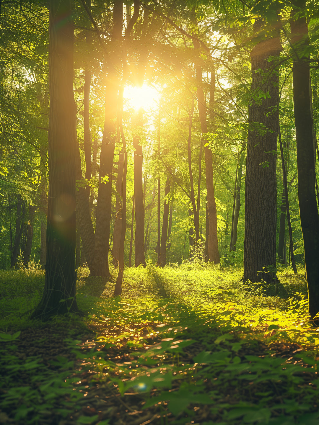 Sonnenlicht im Wald  – Wandkunst