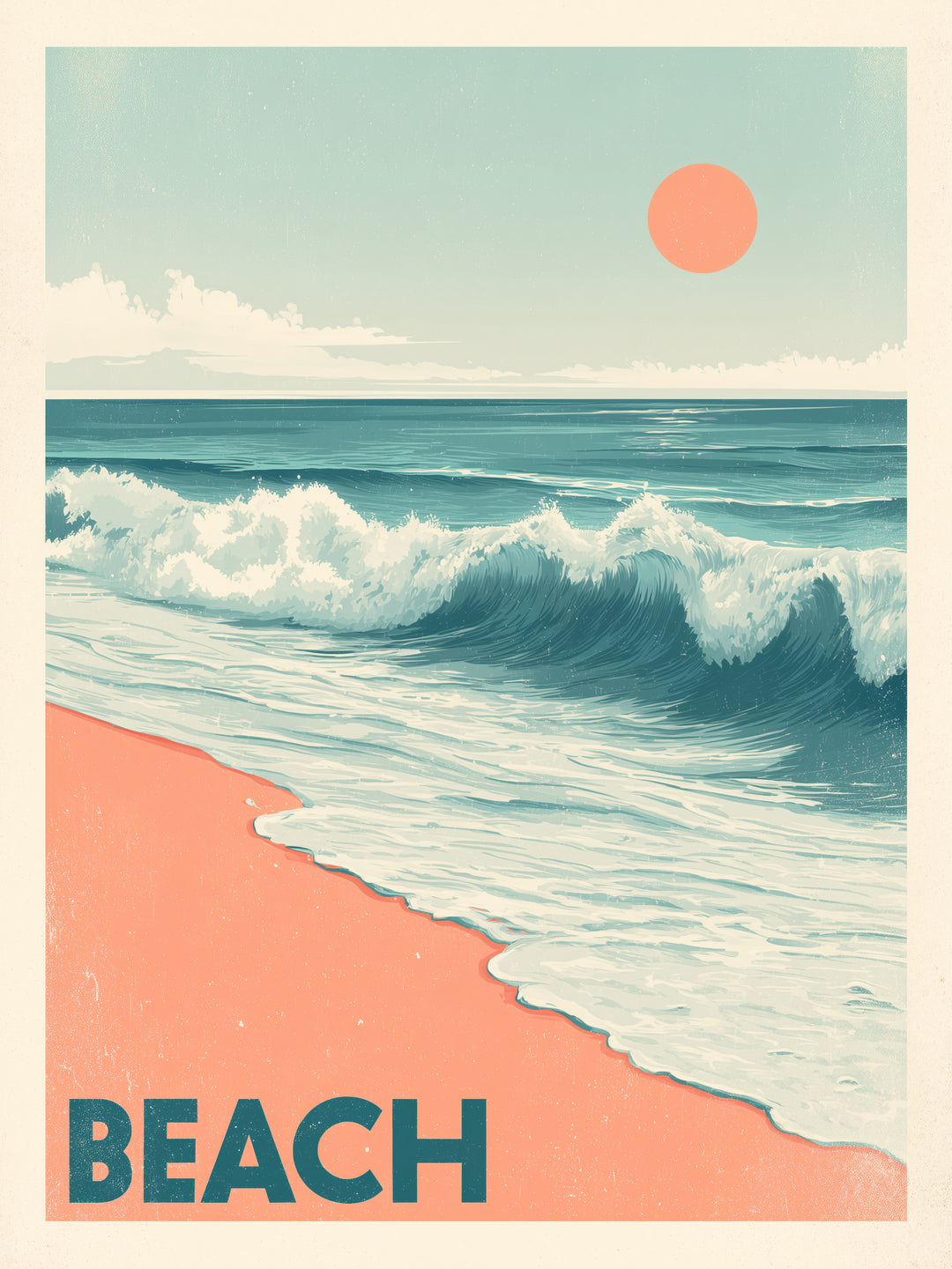 Sonnenuntergang am Strand Vintage – Wandkunst
