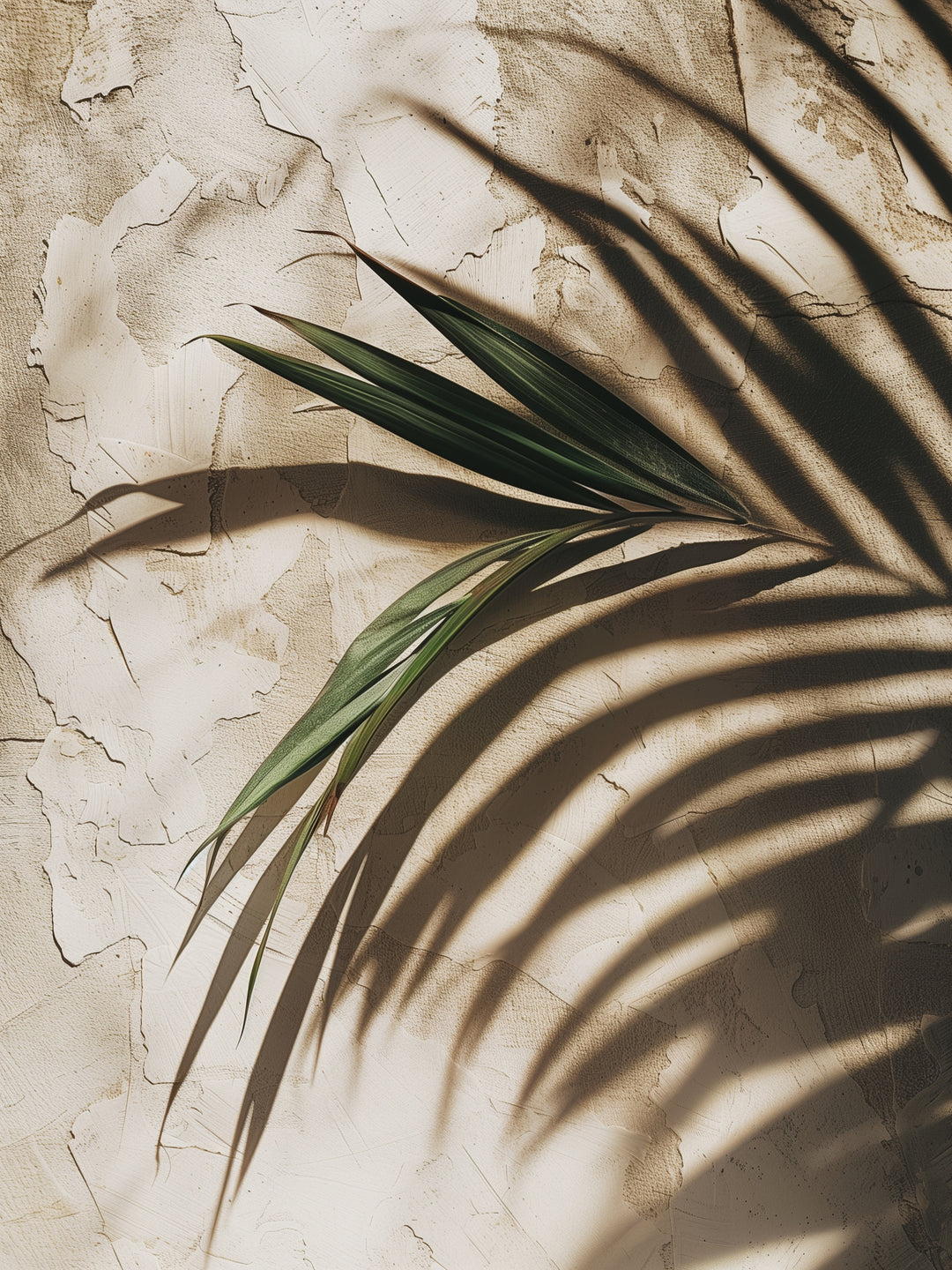Palmschatten auf Putz Landschaft – Wandkunst