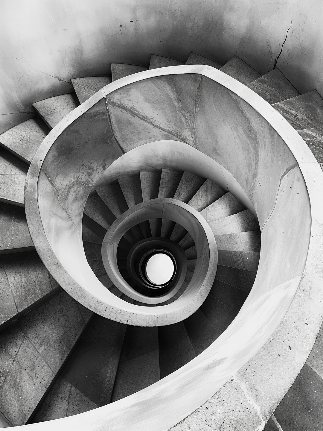 Spiraltreppe Draufsicht  – Wandkunst