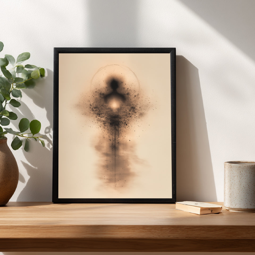 Abstrakte menschliche Energieform Poster abstrakt – mattes Kunstdruck-Papier – Ansicht 3