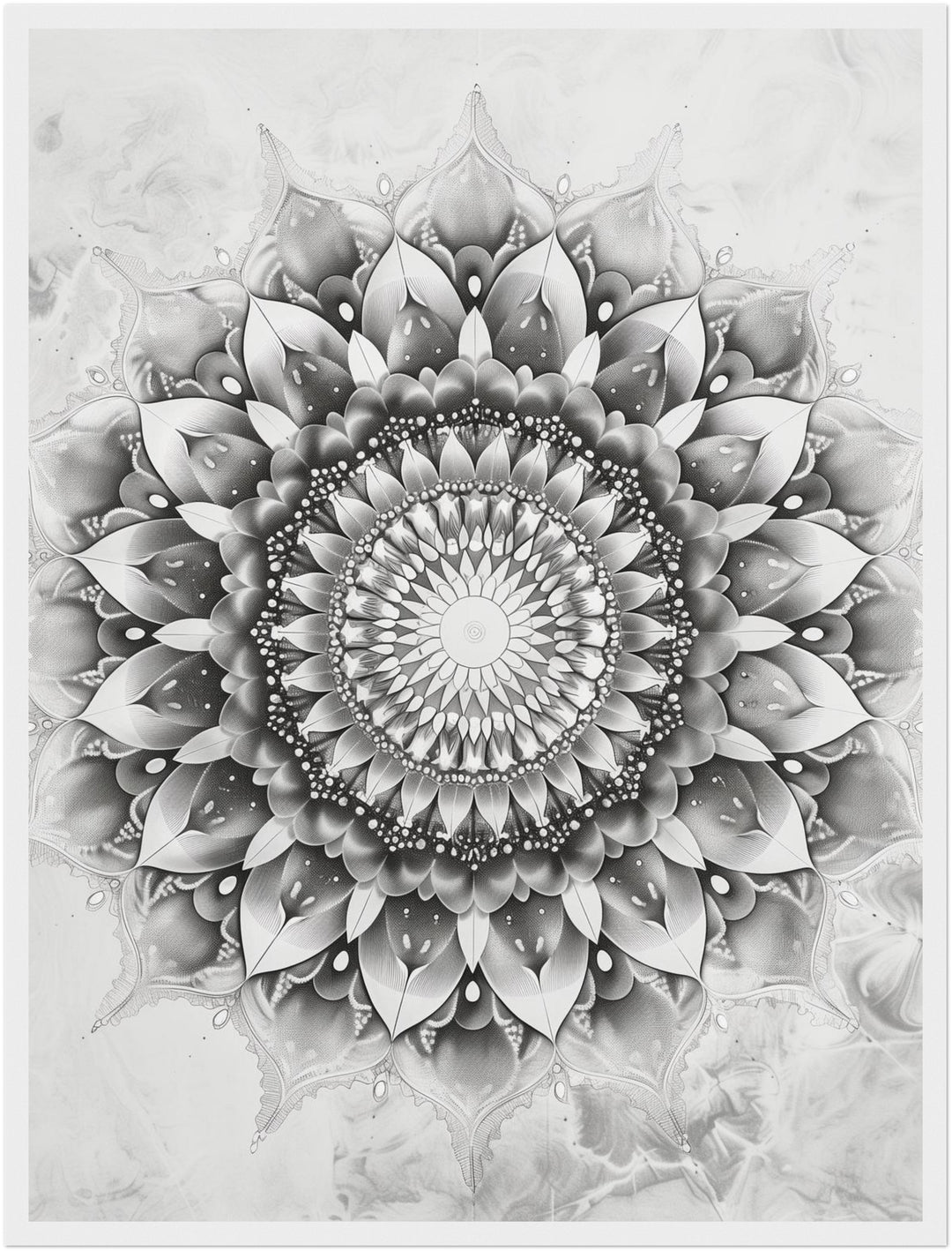 Schwarze und weiße Blüte Poster spirituell – mattes Kunstdruck-Papier – Ansicht 4
