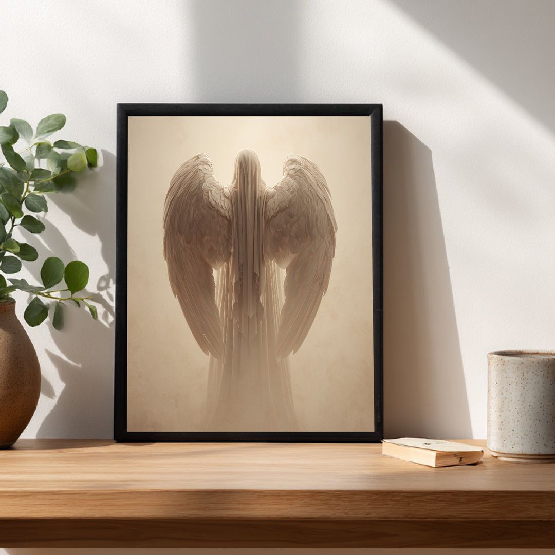 Geflügelte Lichtgestalt Poster abstrakt – mattes Kunstdruck-Papier – Ansicht 6