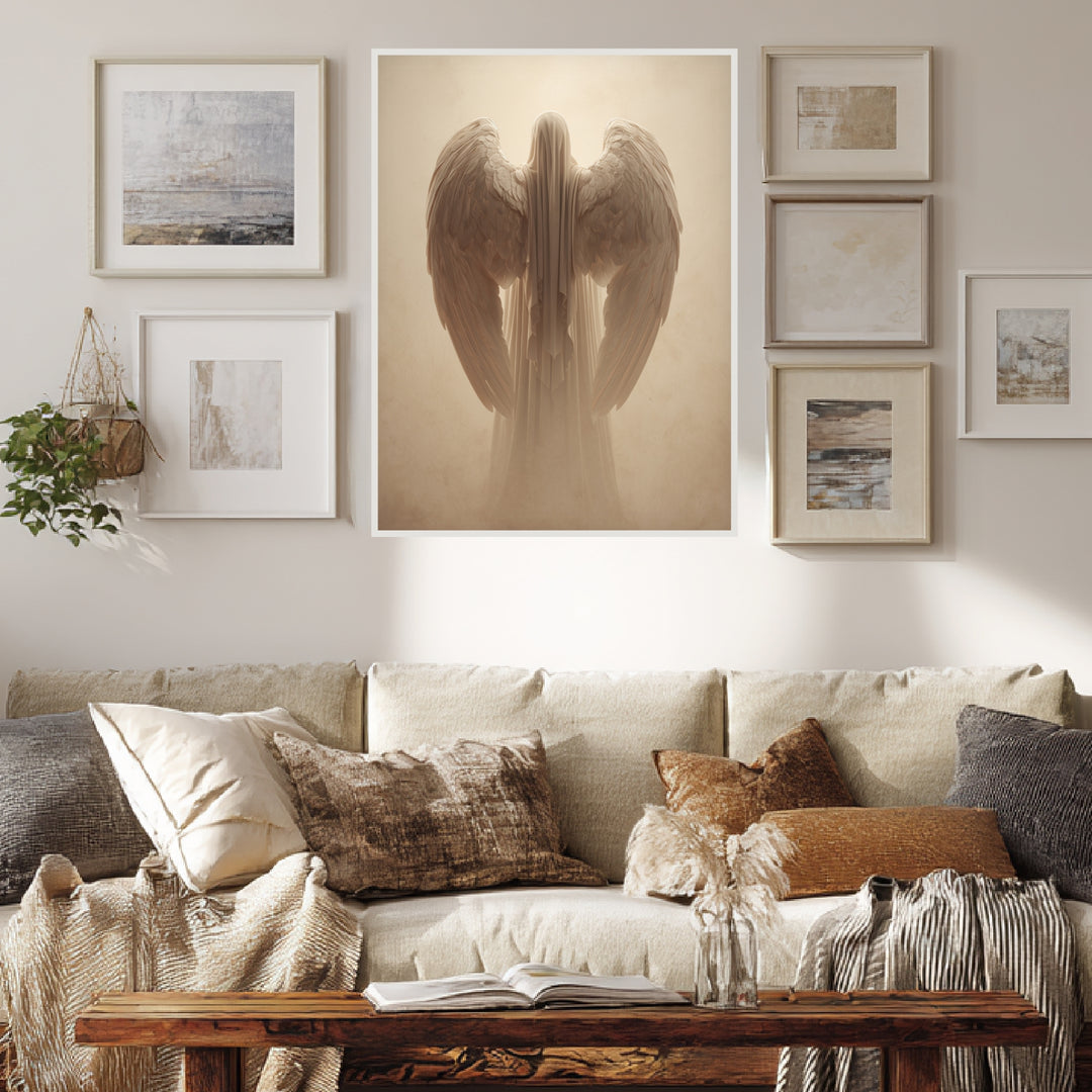 Geflügelte Lichtgestalt Poster abstrakt – mattes Kunstdruck-Papier – Ansicht 4