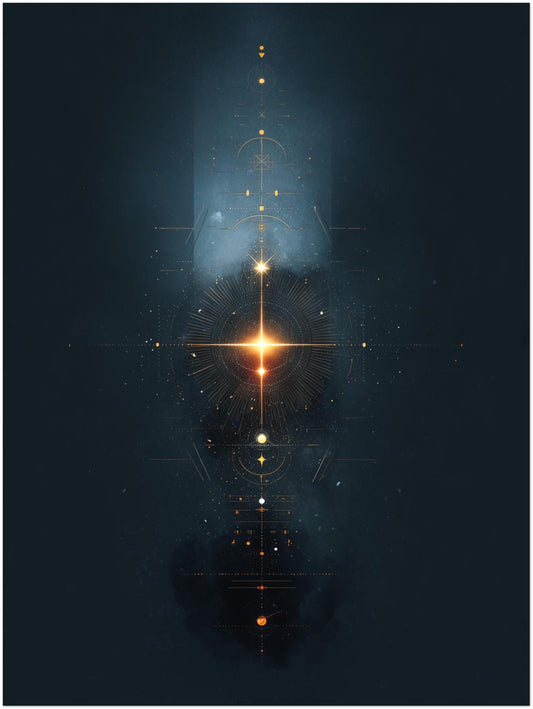 Geometrisches Lichtsymbol Kosmos Poster
