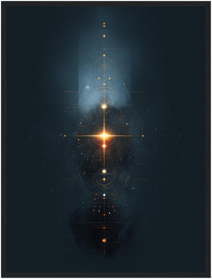 Geometrisches Lichtsymbol Kosmos Poster