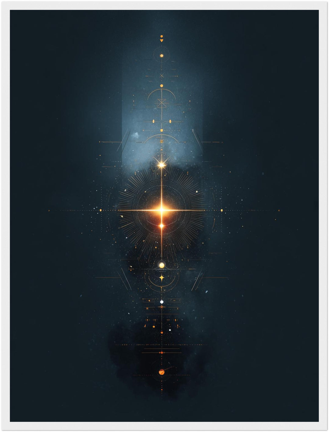 Geometrisches Lichtsymbol Kosmos Poster abstrakt – mattes Kunstdruck-Papier – Ansicht 6
