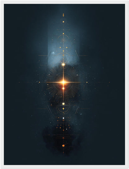 Geometrisches Lichtsymbol Kosmos Poster