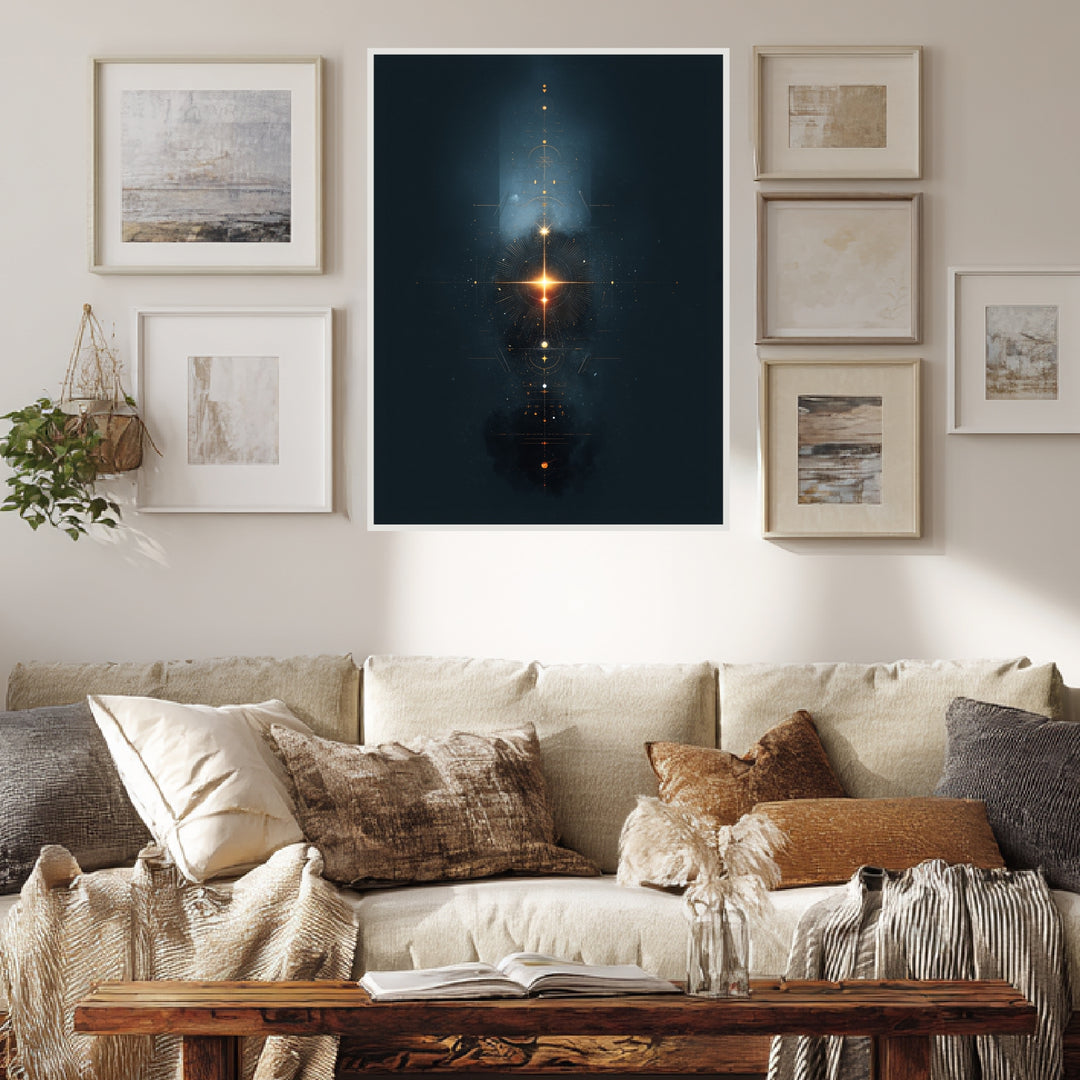 Geometrisches Lichtsymbol Kosmos Poster abstrakt – mattes Kunstdruck-Papier – Ansicht 4