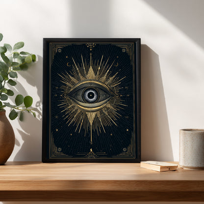 Goldenes Auge Strahlen Poster