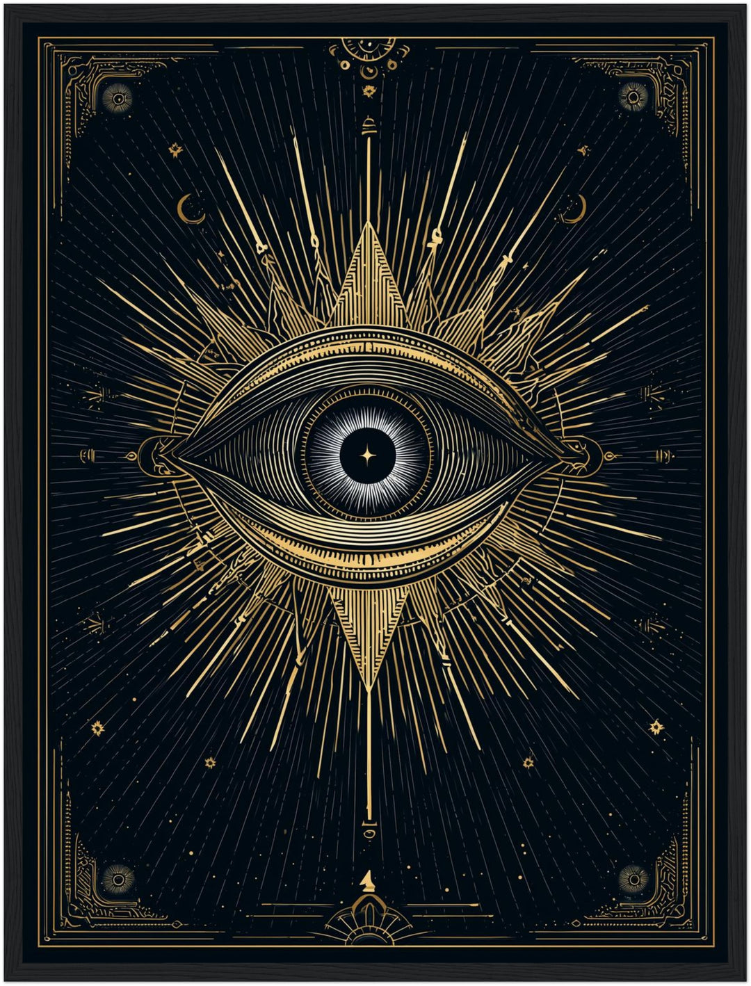 Goldenes Auge Strahlen Poster abstrakt – mattes Kunstdruck-Papier – Ansicht 5