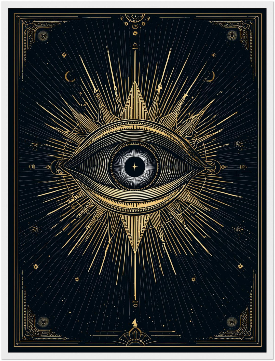 Goldenes Auge Strahlen Poster abstrakt – mattes Kunstdruck-Papier – Ansicht 6