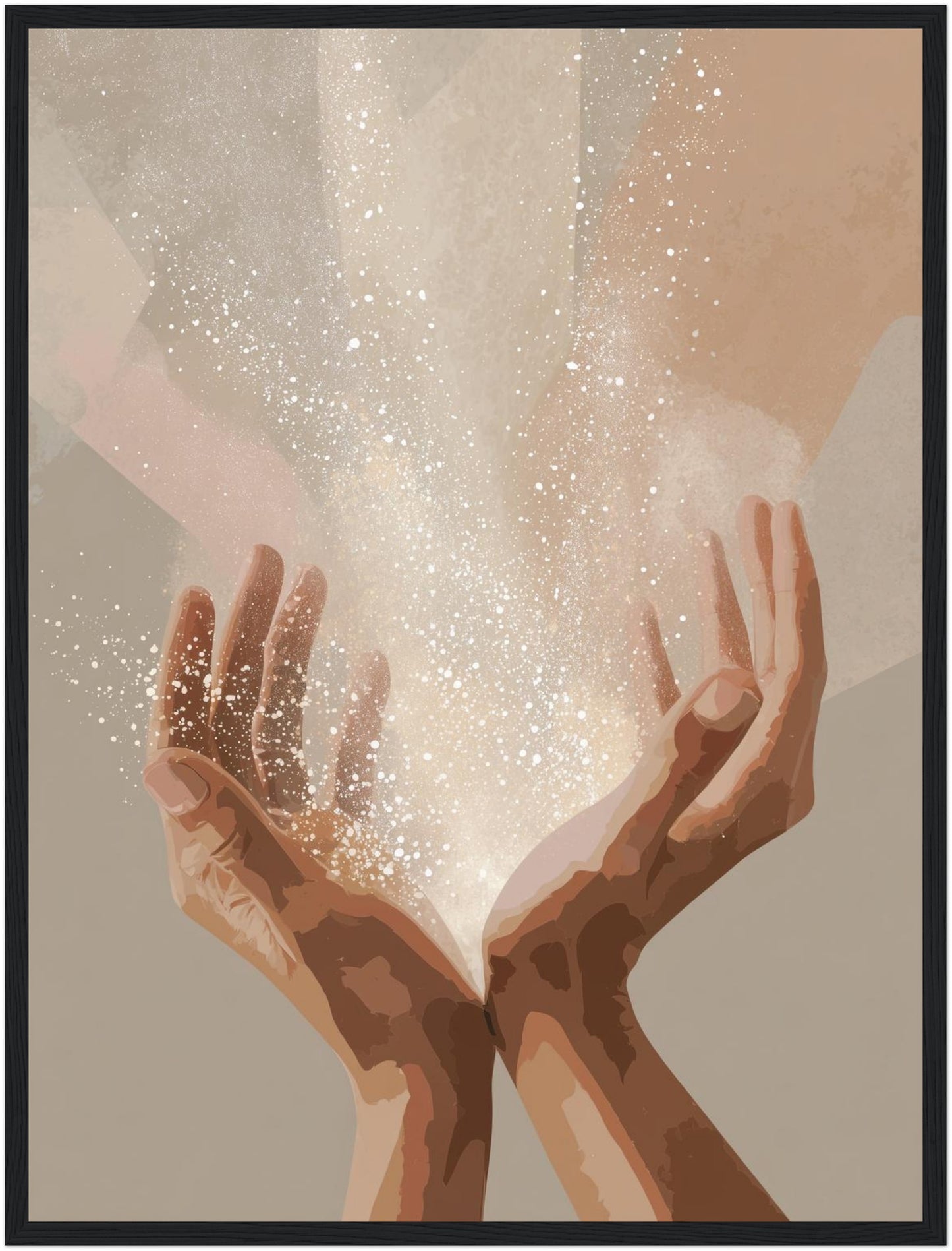 Hände mit Lichtenergie Poster