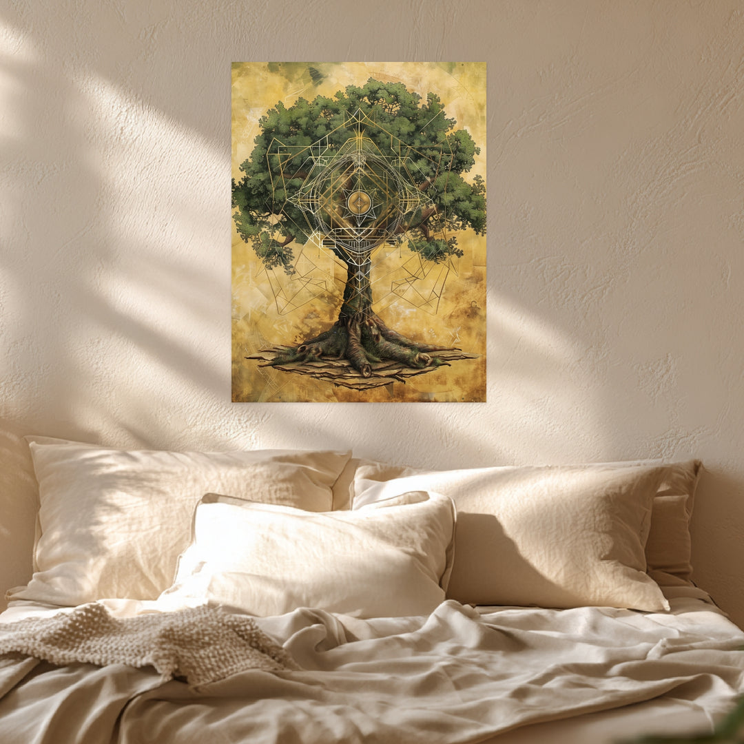 Lebensbaum der Harmonie Leinwandbild spirituell – Leinwand auf Holzrahmen – Ansicht 3