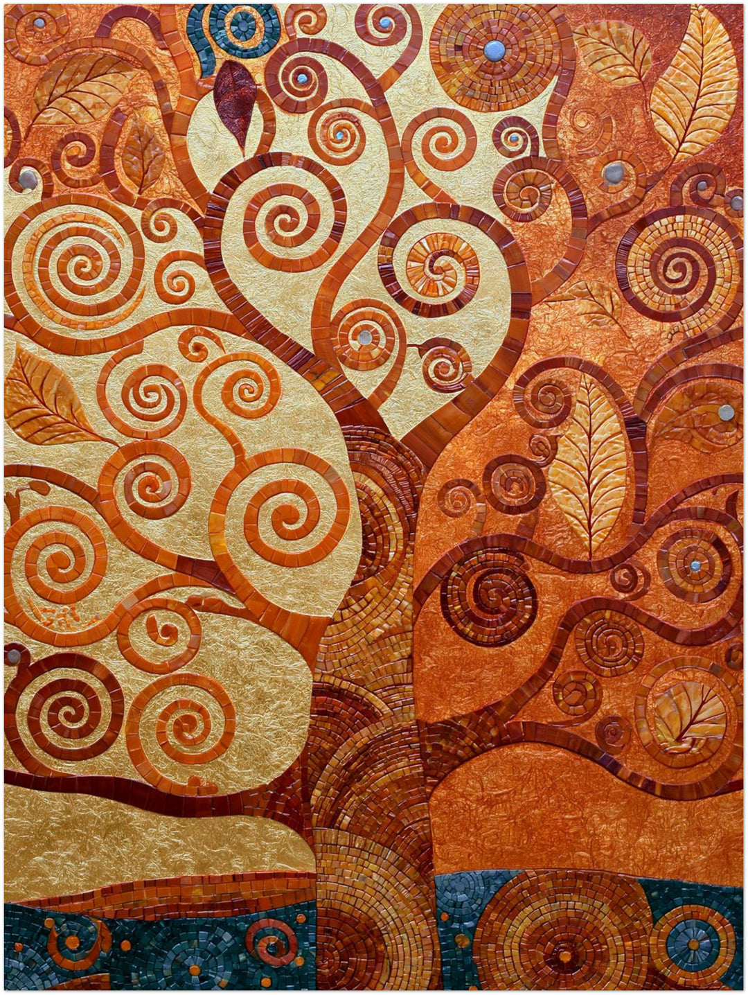Goldener Lebensbaum spiralförmig Poster – Ohne Rahmen – Produktfoto