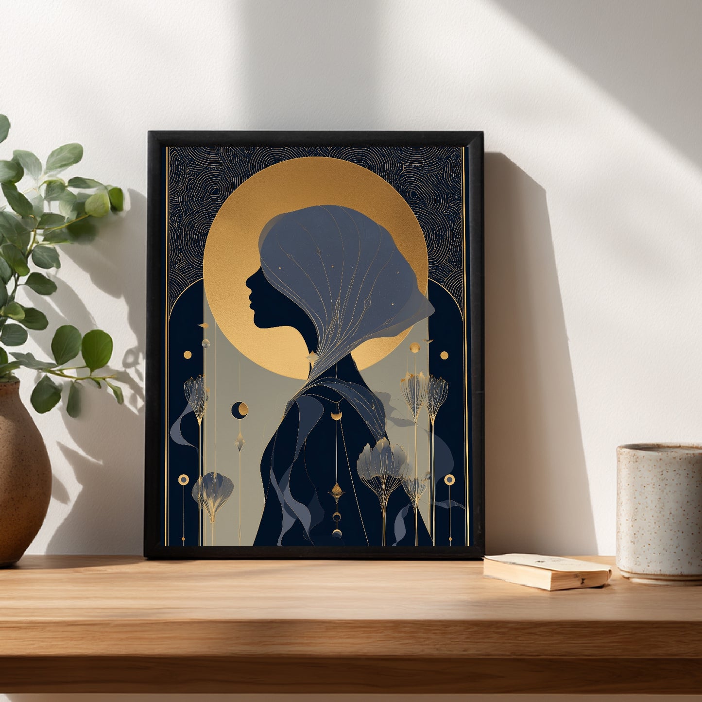 Mädchen Profil Gold Poster