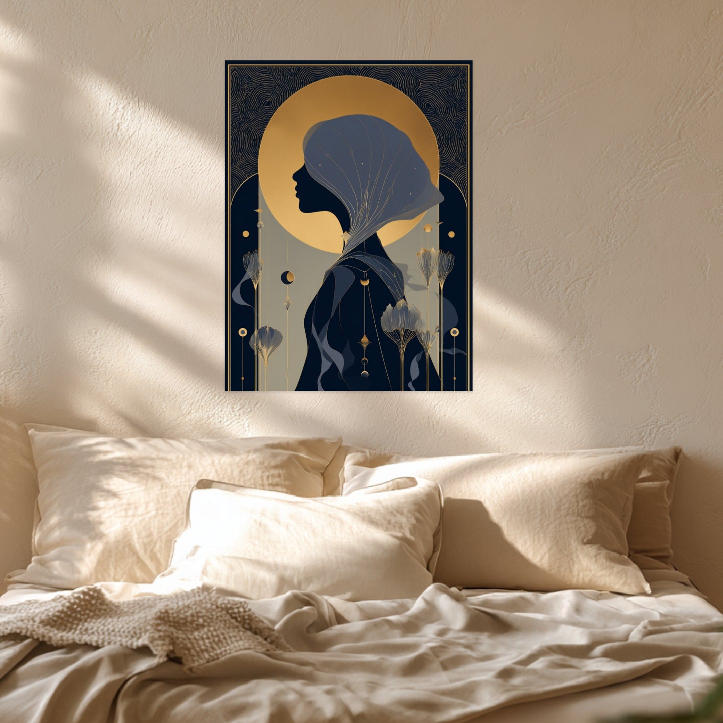 Mädchen Profil Gold Poster