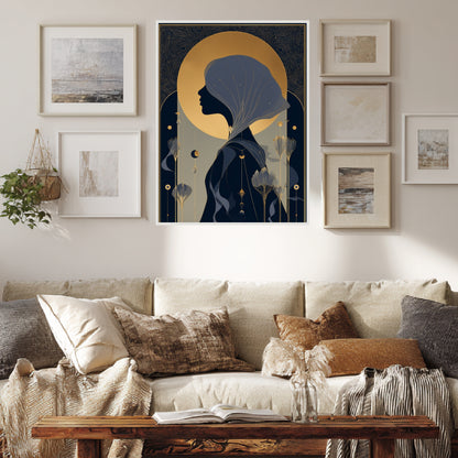 Mädchen Profil Gold Poster