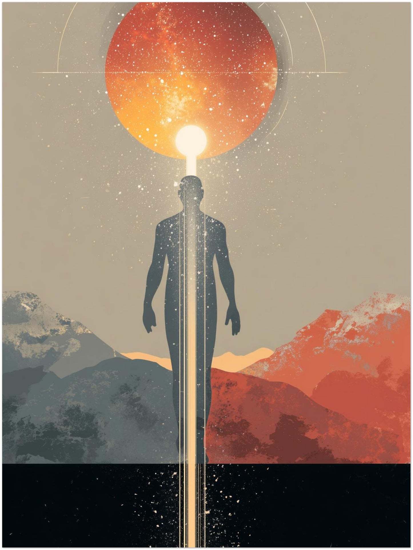 Mensch im Lichtkanal Poster