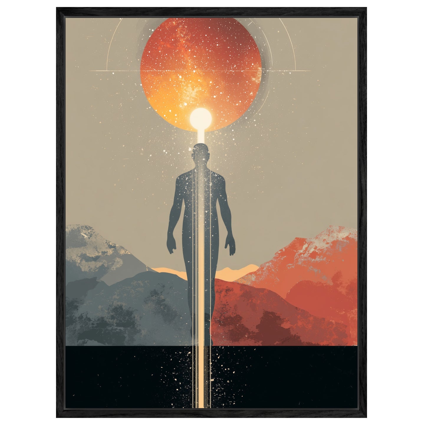 Mensch im Lichtkanal Leinwandbild