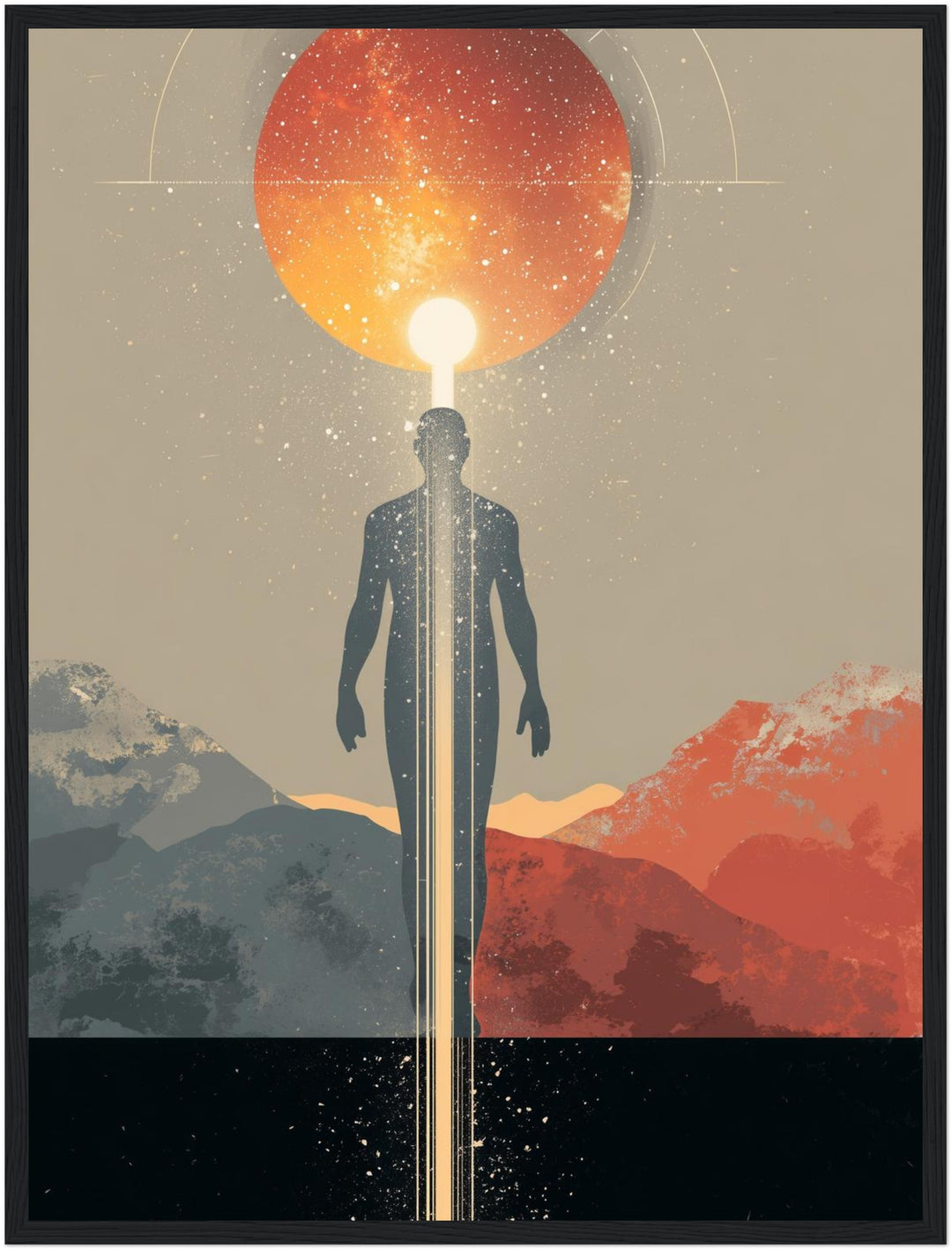 Mensch im Lichtkanal Poster abstrakt – mattes Kunstdruck-Papier – Ansicht 5