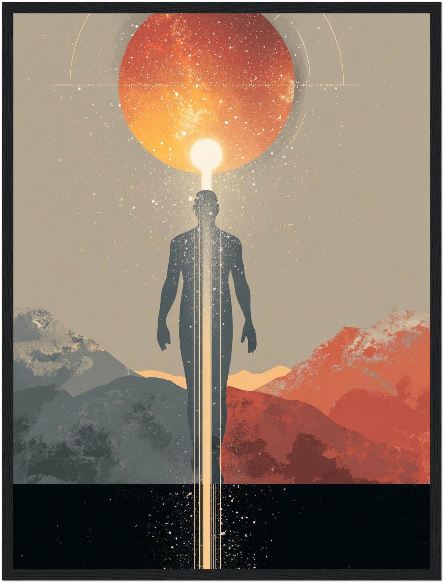 Mensch im Lichtkanal Poster