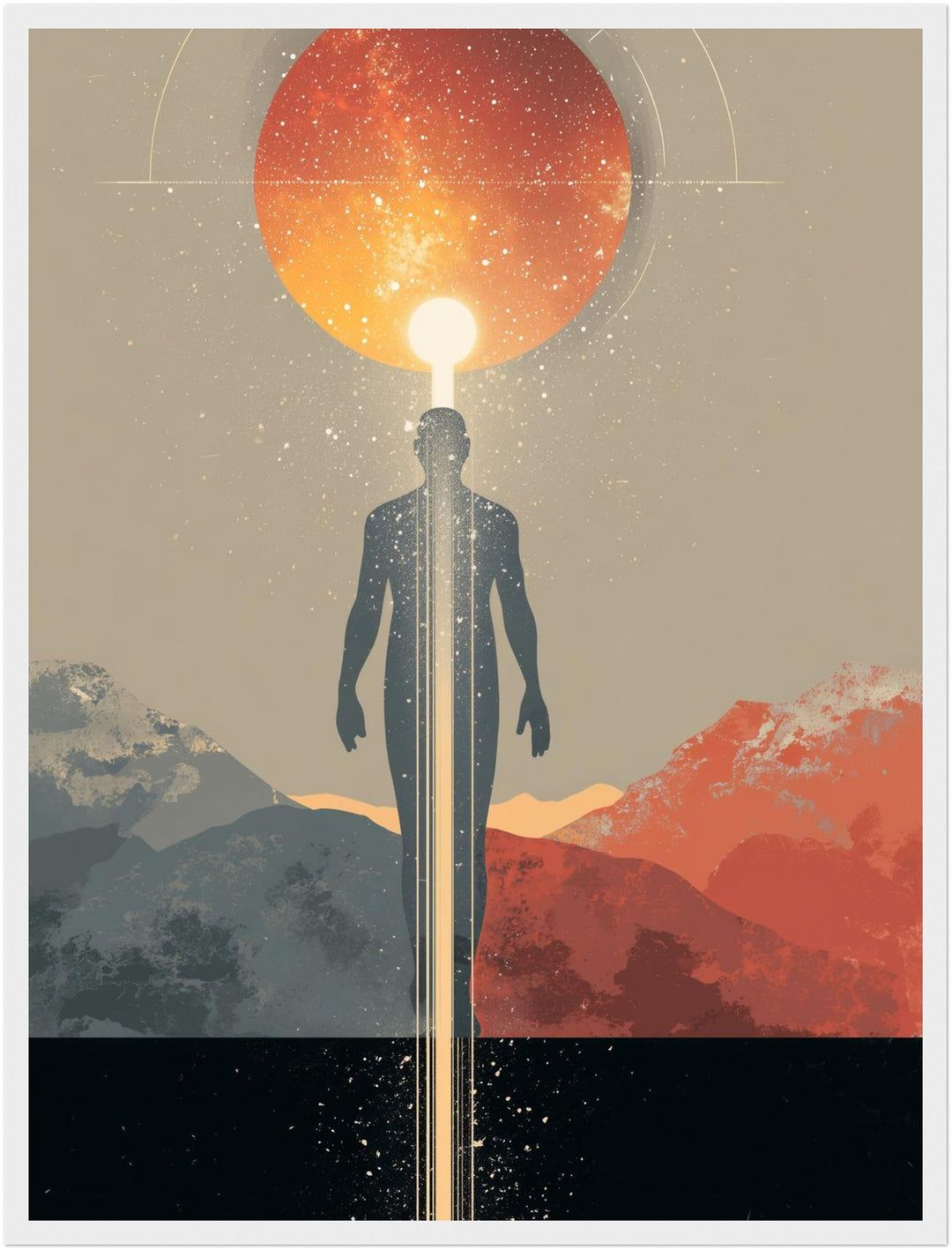 Mensch im Lichtkanal Poster abstrakt – mattes Kunstdruck-Papier – Ansicht 6
