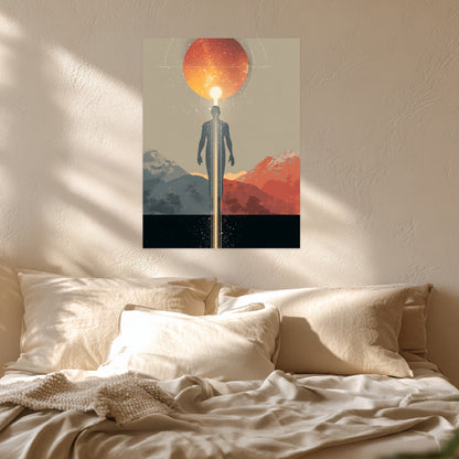 Mensch im Lichtkanal Poster