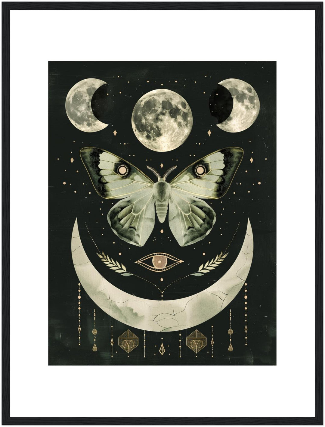 Mondphasen mit Motte Poster spirituell – mattes Kunstdruck-Papier – Ansicht 5
