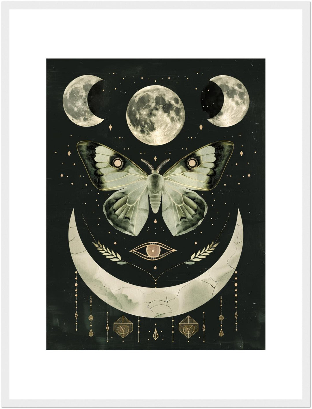 Mondphasen mit Motte Poster spirituell – mattes Kunstdruck-Papier – Ansicht 6