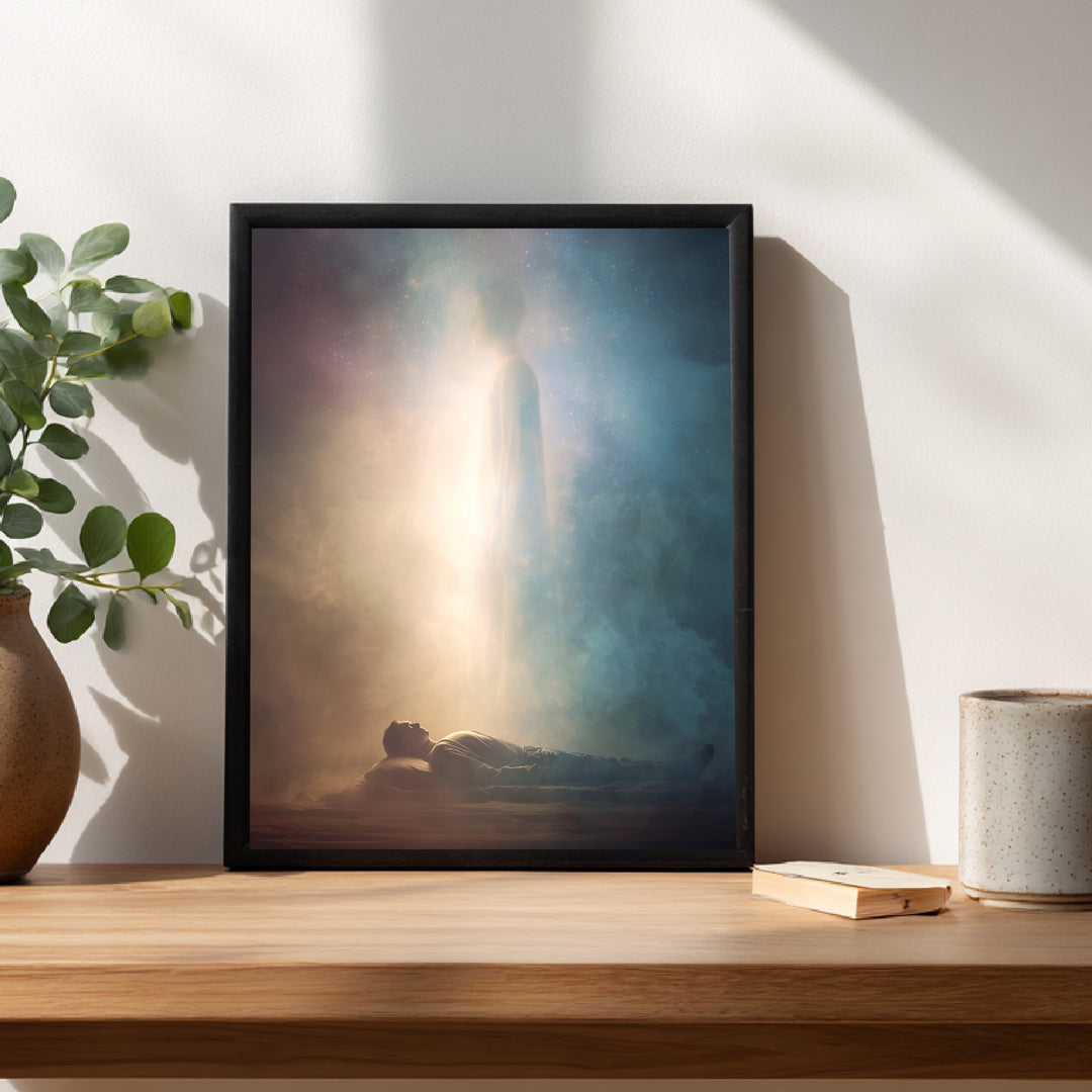 Schlafende Figur Lichterscheinung Poster abstrakt – mattes Kunstdruck-Papier – Ansicht 3