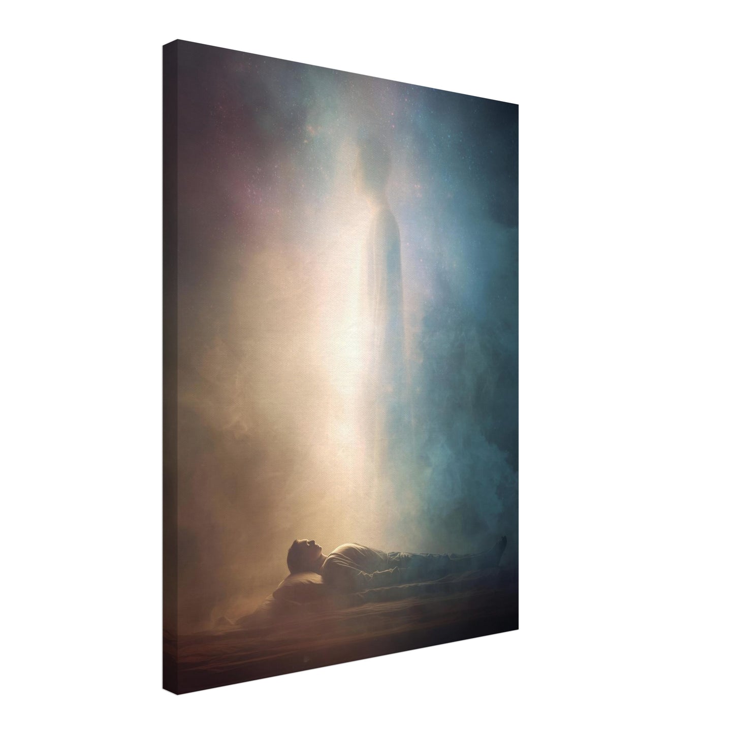 Schlafende Figur Lichterscheinung Leinwandbild